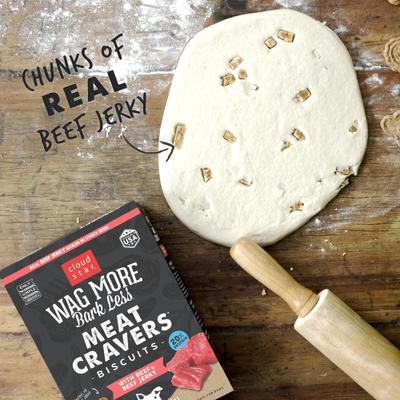Show full view: Cloud Star Wag More Bark Less Meat Cravers Beef Crunchy Dog Treats, 12-oz box slide 7 of 9