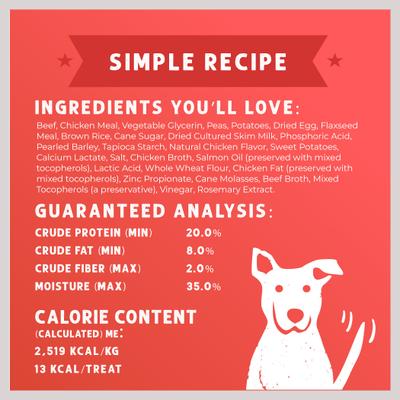 Show full view: Cloud Star Wag More Bark Less Meat Cravers Beef Soft & Chewy Dog Treats, 5-oz bag slide 4 of 5