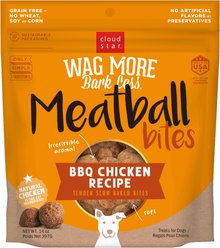 Cloud Star Wag More Bark Less Meatball Bites BBQ Chicken Recipe Grain-Free Dog Treats, 14-oz bag