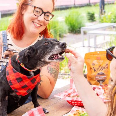 Show full view: Cloud Star Wag More Bark Less Meatball Bites BBQ Chicken Recipe Grain-Free Dog Treats, 14-oz bag slide 7 of 10