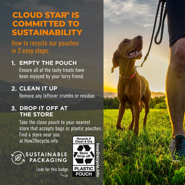 Show full view: Cloud Star Wag More Bark Less Meatball Bites BBQ Chicken Recipe Grain-Free Dog Treats, 14-oz bag slide 8 of 10