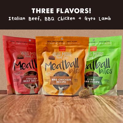 Show full view: Cloud Star Wag More Bark Less Meatball Bites Gyro Lamb Recipe Grain-Free Dog Treats, 14-oz bag slide 9 of 10