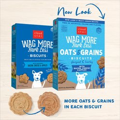 Cloud Star Wag More Bark Less Oats & Grains Biscuits with Bacon, Cheese & Apples Crunchy Dog Treats, 16-oz box slide 2 of 7