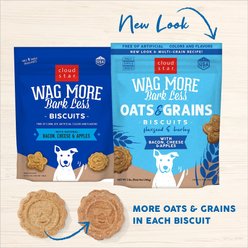 Cloud Star Wag More Bark Less Oats & Grains Biscuits with Bacon, Cheese & Apples Crunchy Dog Treats, 3-lb bag slide 2 of 7