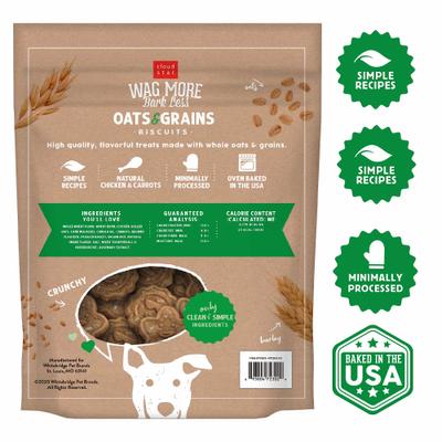 Show full view: Cloud Star Wag More Bark Less Oats & Grains Biscuits with Chicken & Carrots Dog Treats, 3-lb box slide 4 of 10