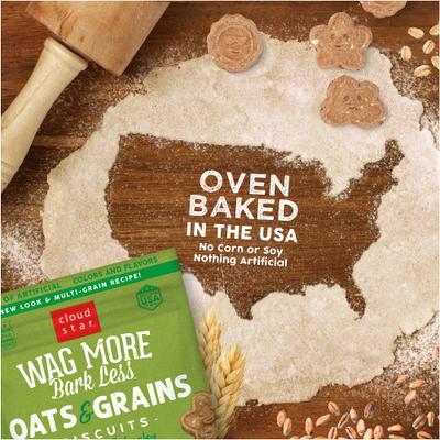 Show full view: Cloud Star Wag More Bark Less Oats & Grains Biscuits with Chicken & Carrots Dog Treats, 3-lb box slide 6 of 10