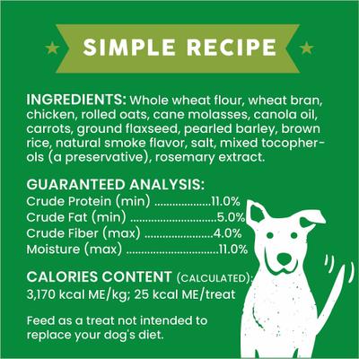 Show full view: Cloud Star Wag More Bark Less Oats & Grains Biscuits with Chicken & Carrots Dog Treats, 3-lb box slide 7 of 10