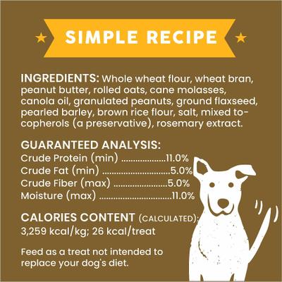 Show full view: Cloud Star Wag More Bark Less Oats & Grains Biscuits with Peanut Butter Crunchy Dog Treats, 16-oz box slide 7 of 10