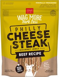 Cloud Star Wag More Bark Less Philly Cheesesteak Beef Recipe Grain-Free Jerky Dog Treats, 10-oz bag