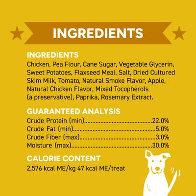 Show full view: Cloud Star Wag More Bark Less Sliders BBQ Chicken Recipe Grain-Free Soft & Chewy Dog Treats, 8-oz bag slide 3 of 9