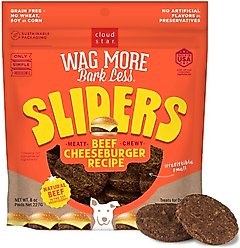 Cloud Star Wag More Bark Less Sliders Beef Cheeseburger Recipe Grain-Free Soft & Chewy Dog Treats, 8-oz bag