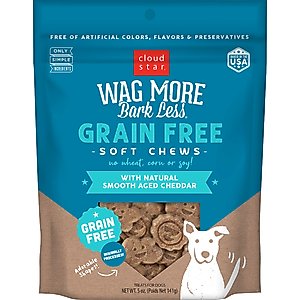 Cloud Star Wag More Bark Less Smooth Aged Cheddar Grain-Free Soft Chew Dog Treats, 5-oz bag