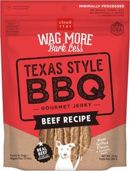Cloud Star Wag More Bark Less Texas Style BBQ Beef Recipe Grain-Free Jerky Dog Treats, 10-oz bag