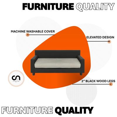 Show full view: Club Nine Pets Dream Haven Orthopedic Elevated Dog & Cat Sofa Bed with Removable Cover, Lilac, Large slide 5 of 7