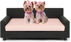 Club Nine Pets Dream Haven Orthopedic Elevated Dog & Cat Sofa Bed with Removable Cover, Pink, Large