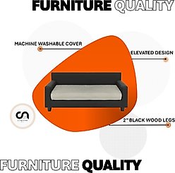 Club Nine Pets Dream Haven Orthopedic Elevated Dog & Cat Sofa Bed with Removable Cover, Rust, Large slide 2 of 6