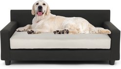 Club Nine Pets Dream Haven Orthopedic Elevated Dog & Cat Sofa Bed with Removable Cover, Silver, Large