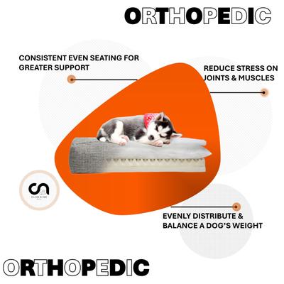 Show full view: Club Nine Pets Serene Orthopedic Furniture Style Elevated Dog & Cat Sofa Bed with Removable Cover, Charcoal, Medium slide 6 of 7