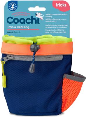 Show full view: Coachi Train & Treat Bag Dog Tool, Navy & Coral slide 2 of 8