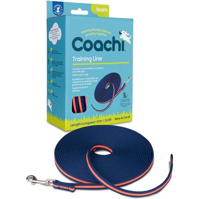 Coachi Coachi Training Line Dog Leash, Navy & Coral