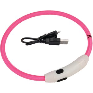 Coastal Pet Products Dog USB Light-Up Neck Ring, Pink, 16-in