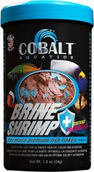 Cobalt Aquatics Brine Shrimp Flakes Fish Food, 1.2-oz bottle