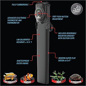 Cobalt Aquatics Electronic Neo-Therm Pro Submersible Aquarium Heater, 25-Watt