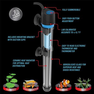 Show full view: Cobalt Aquatics Neo-Glass Submersible Aquarium Heater, 100-watt slide 4 of 7