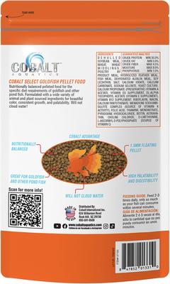 Show full view: Cobalt Aquatics Select Goldfish Pellet Fish Food, 6.3-oz pouch slide 2 of 6