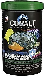 Cobalt Aquatics Spirulina Flakes Fish Food, 5-oz jar