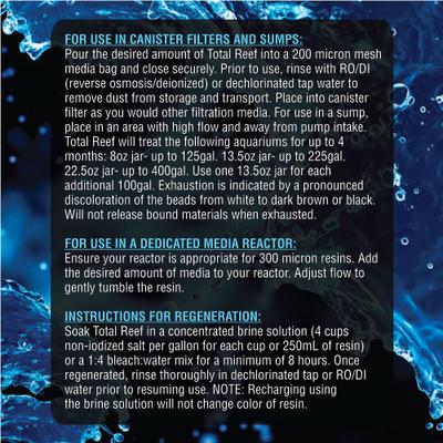 Show full view: Cobalt Aquatics Total Reef Superior Rechargeable Pollutant Removing Marine Aquarium Resins, 22.5-oz bottle slide 3 of 5