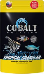 Cobalt Aquatics Tropical Granular Fish Food, 2.7-oz pouch
