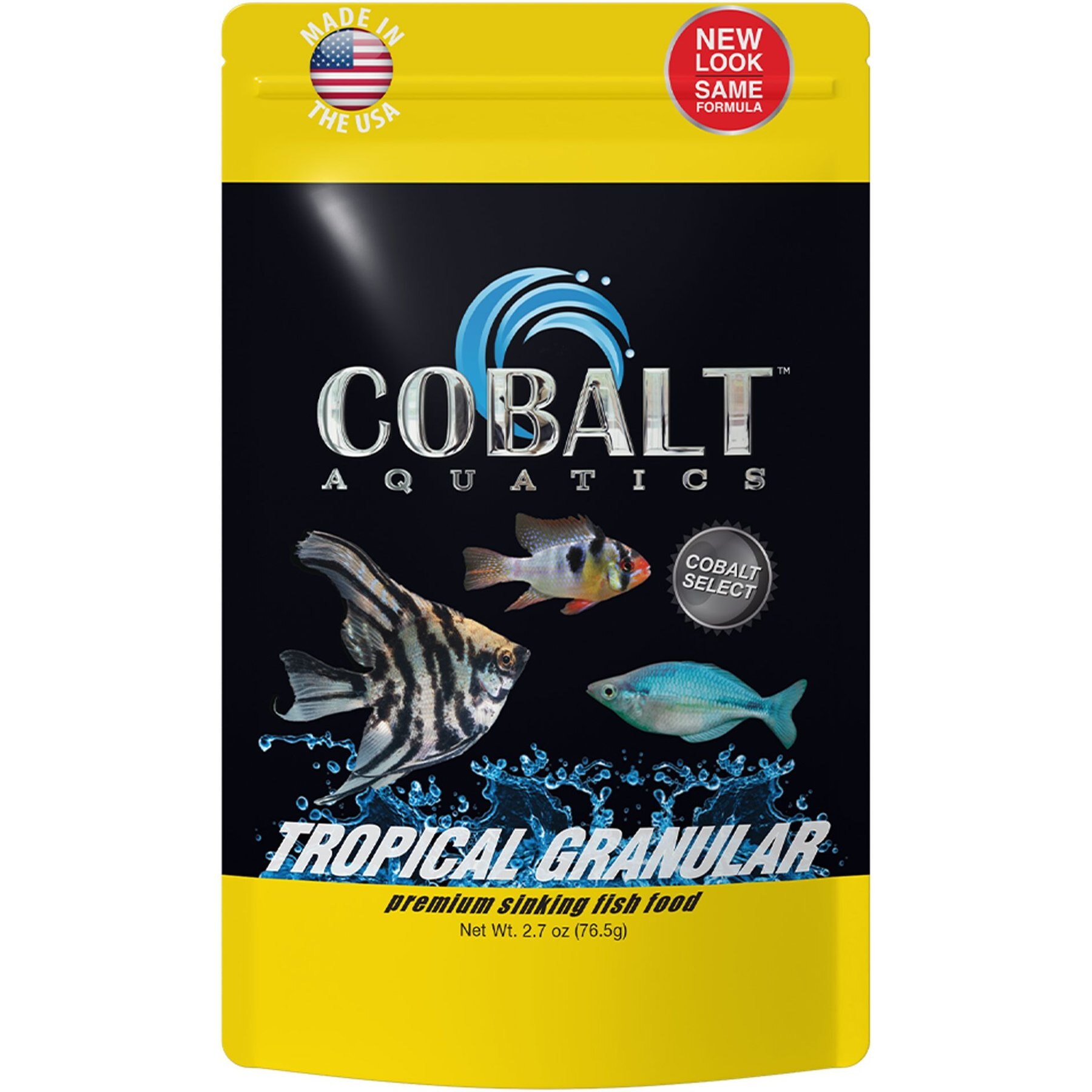Cobalt Aquatics Tropical Granular Fish Food, 2.7-oz pouch