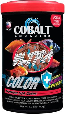 Show full view: Cobalt Aquatics Ultra Color Flakes Fish Food, 5-oz jar slide 1 of 2