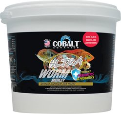 Cobalt Aquatics Ultra Worm Medley Flakes Fish Food, 2-lb jar