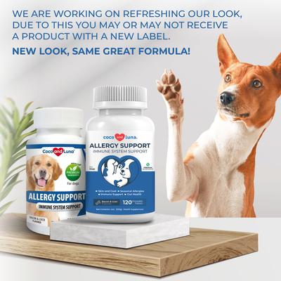 Show full view: Coco and Luna Allergy Relief Immune System Health Bacon & Liver Flavor Chewable Tablets Dog Supplement, 120 count slide 3 of 9