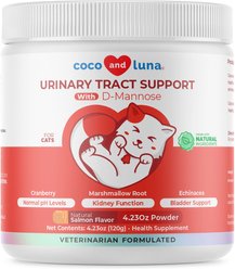 Coco and Luna Cranberry Incontinence & Urinary Tract Support Powder Supplement for Cats, 120-gr jar