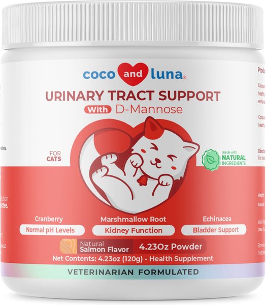 Coco and Luna Cranberry Incontinence & Urinary Tract Support Powder Supplement for Cats, 120-gr jar
