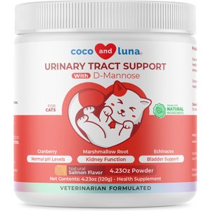 Coco and Luna Cranberry Incontinence & Urinary Tract Support Powder Supplement for Cats, 120-gr jar