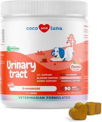 Show full view: Coco and Luna Cranberry Soft Chew Urinary Tract & Bladder Support Supplement for Dogs, 90 count slide 1 of 9