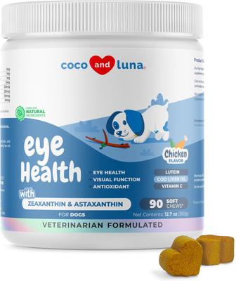 Show full view: Coco and Luna Eye Support Soft Chew Vision Supplement for Dogs, 90 count slide 1 of 9