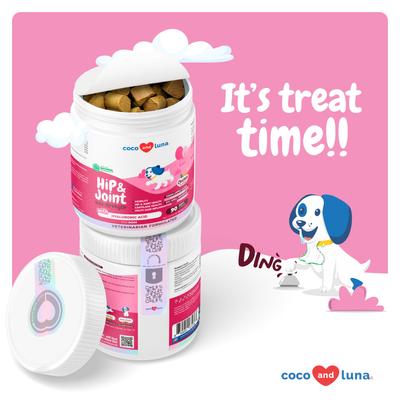 Show full view: Coco and Luna Hip & Joint Max Strength with Hyaluronic Acid Mobility, Hip & Joint, Cartilage Health & Inflammation Soft Chew Supplement for Dogs, 90 count slide 6 of 9