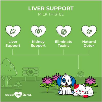Show full view: Coco and Luna Liver Support Organic Milk Thistle Salmon Flavor Powder Dog & Cat Supplement, 4-oz jar slide 4 of 9
