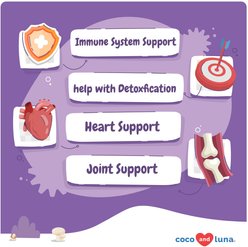 Coco and Luna Mushroom Complex Soft Chew Immune Support Supplement for Dogs, 90 count slide 2 of 6