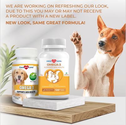 Show full view: Coco and Luna Omega 3-6-9 Skin & Coat Bacon & Liver Flavor Dog Supplement, 120 count slide 3 of 10