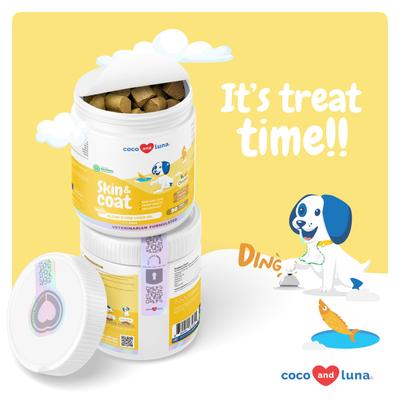 Show full view: Coco and Luna Omega-3 Fish Oil with Cod Liver Oil & Algae Oil Soft Chew Skin & Coat Supplement for Dogs, 90 count slide 6 of 8