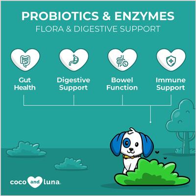 Show full view: Coco and Luna Probiotics & Enzymes Bacon & Liver Flavor Dog Supplement, 120 count slide 4 of 10
