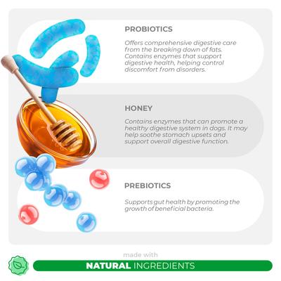 Show full view: Coco and Luna Probiotics Soft Chew Diarrhea & Gas Support Supplement for Dogs, 90 count slide 4 of 8