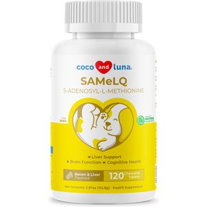 Coco and Luna SAMeLq Bacon & Liver Flavor Dog Supplement, 120 count