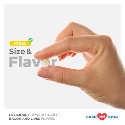 Show full view: Coco and Luna SAMeLq Bacon & Liver Flavor Dog Supplement, 120 count slide 6 of 11